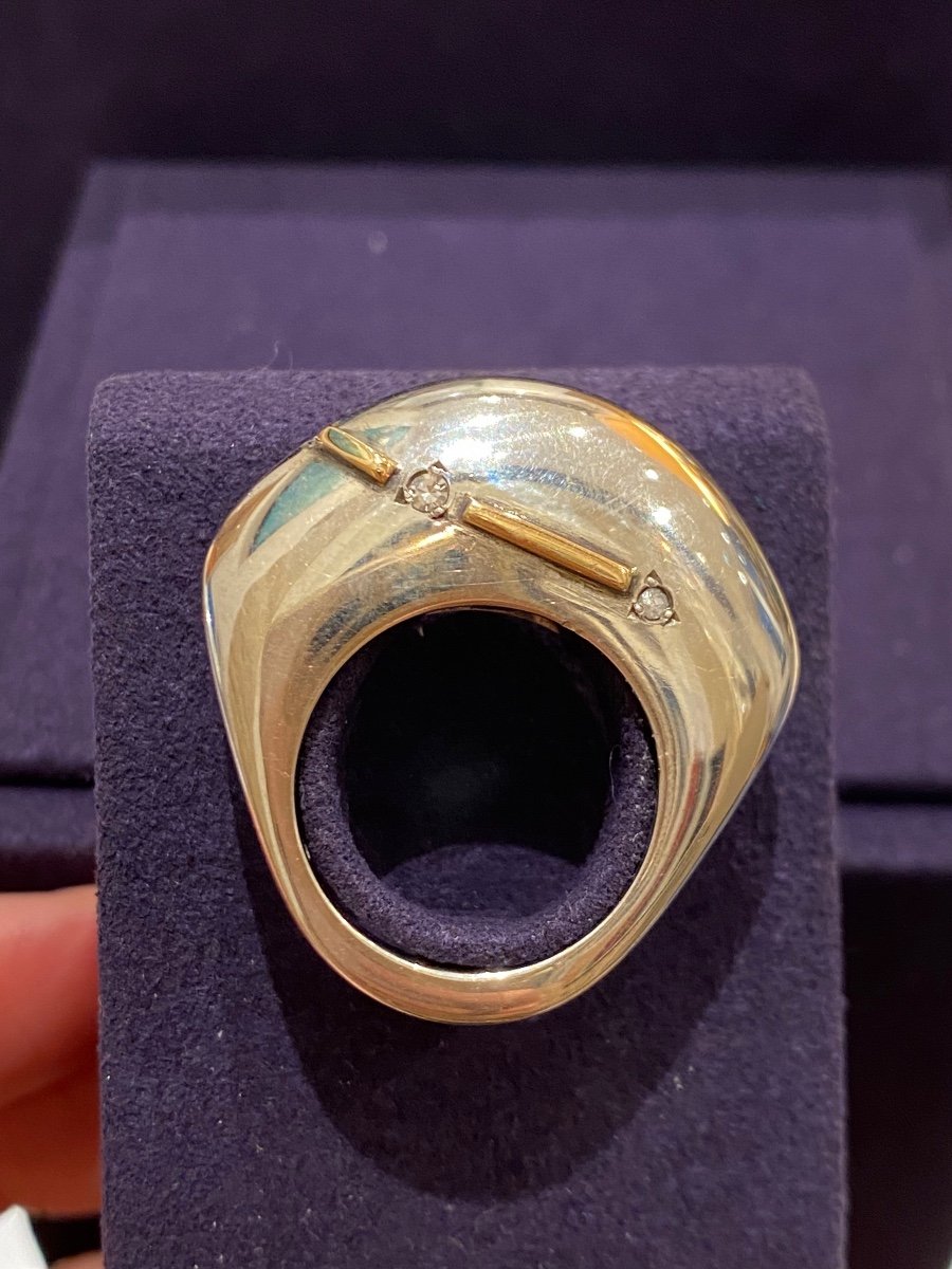 Janine Renard (1947), Large Bague Bombée Moderniste