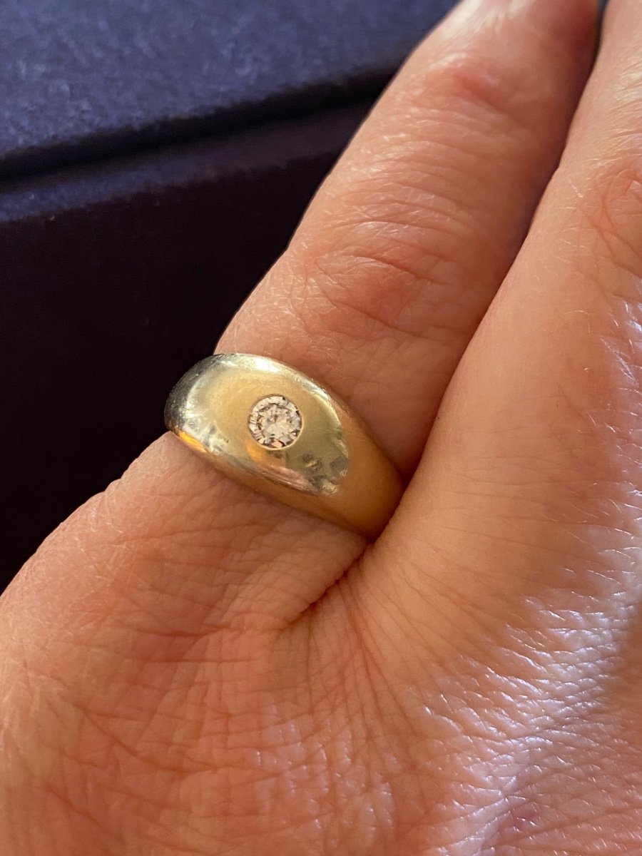 Gold and Diamond Signet Ring