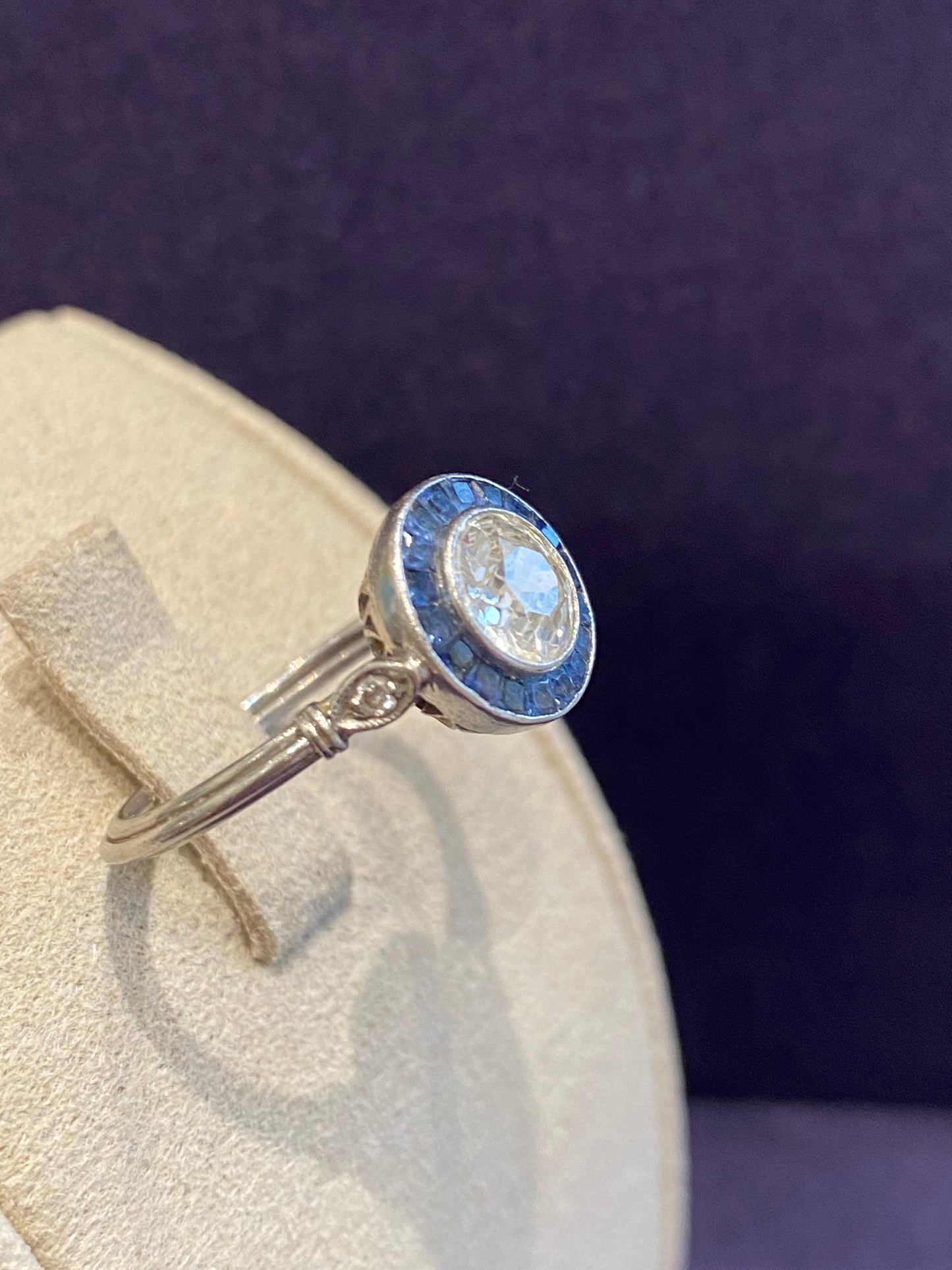 Art Deco Diamond & Sapphire Ring