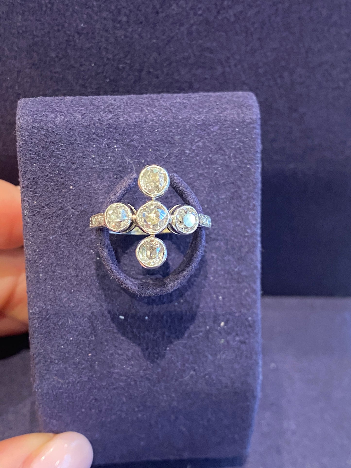 Bague ancienne platine & diamants