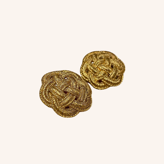 Ungaro, Boucles d'Oreilles Clips Vintage rosace