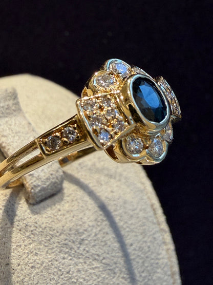 BAGUE MODERNE DIAMANTS & SAPHIR