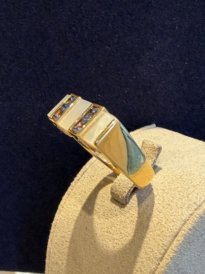 BAGUE MODERNISTE NACRE & SAPHIRS