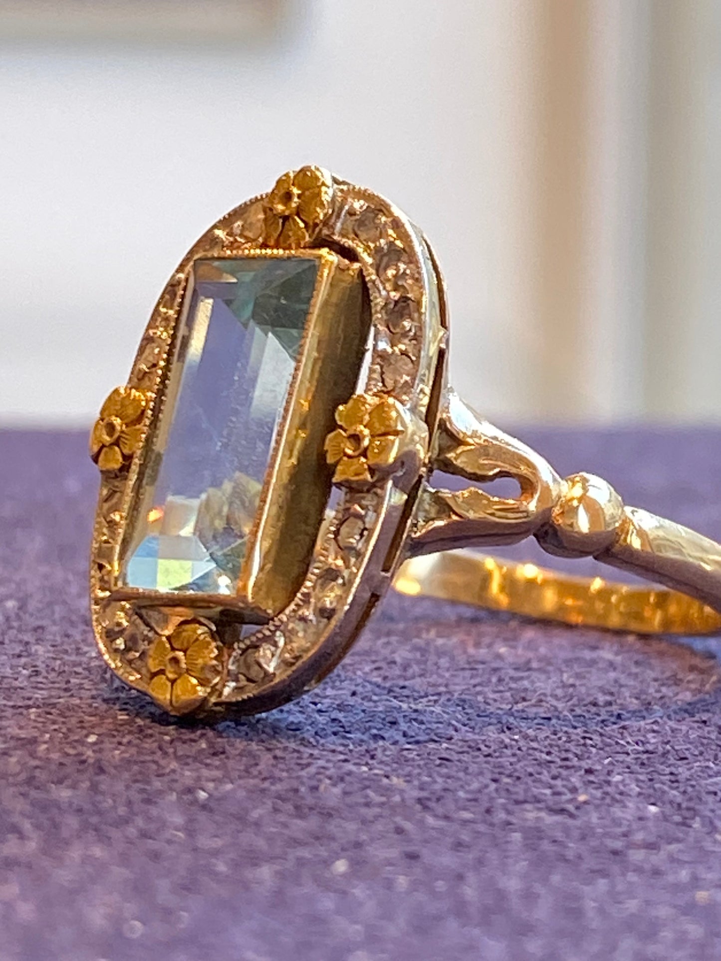 BAGUE ANCIENNE AIGUE MARINE