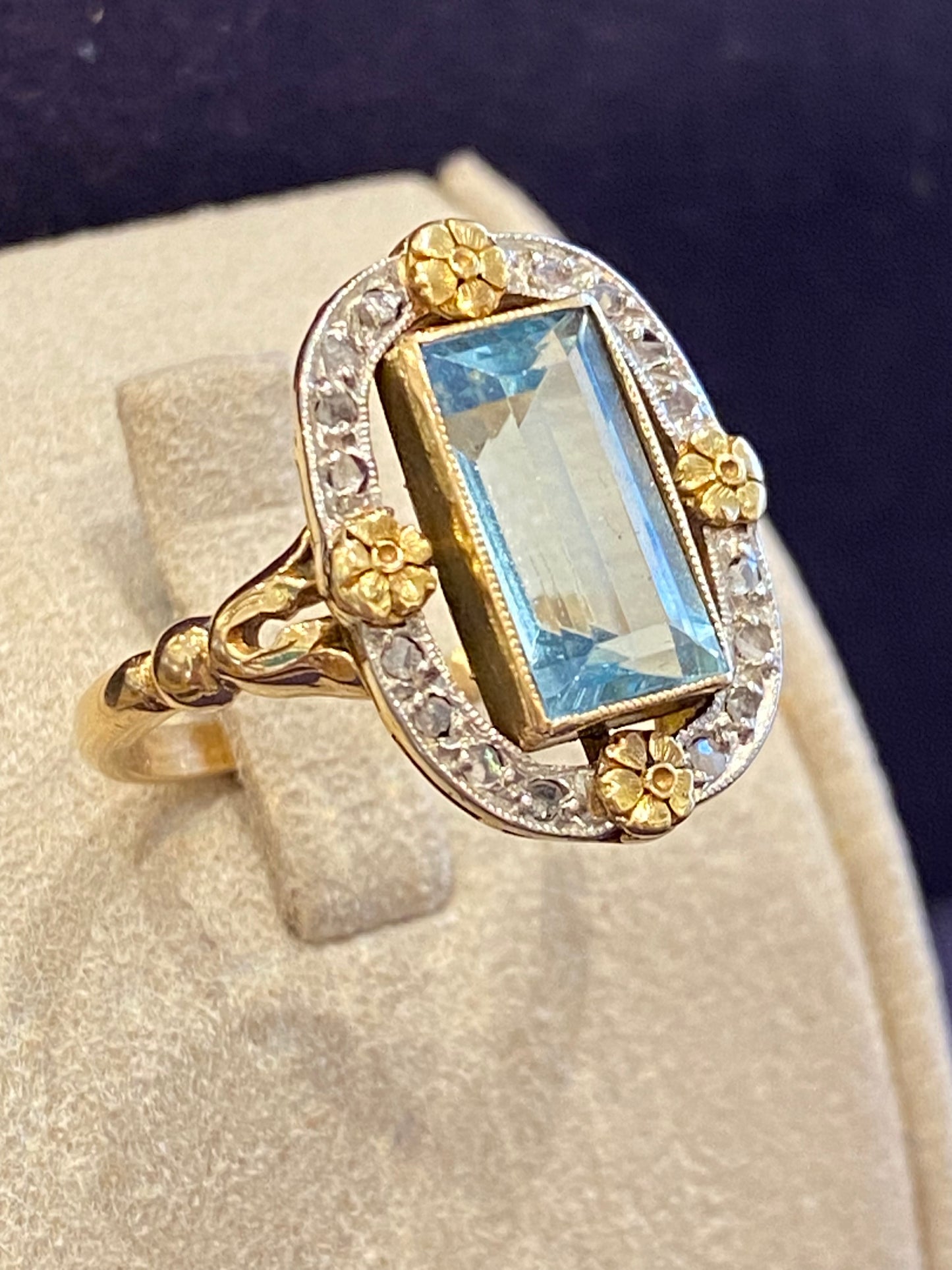 BAGUE ANCIENNE AIGUE MARINE