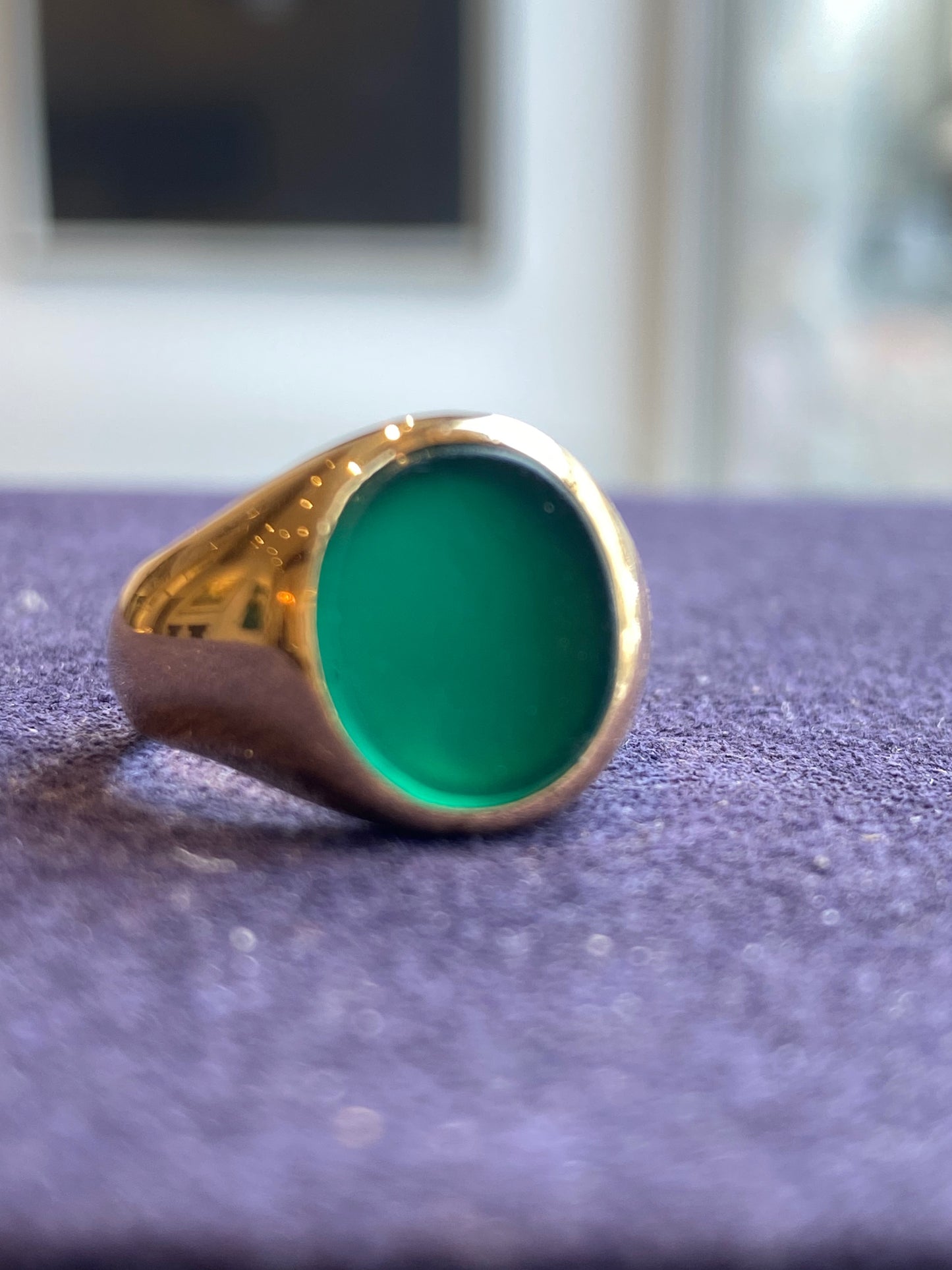 CHEVALIERE EN OR & CHRYSOPRASE