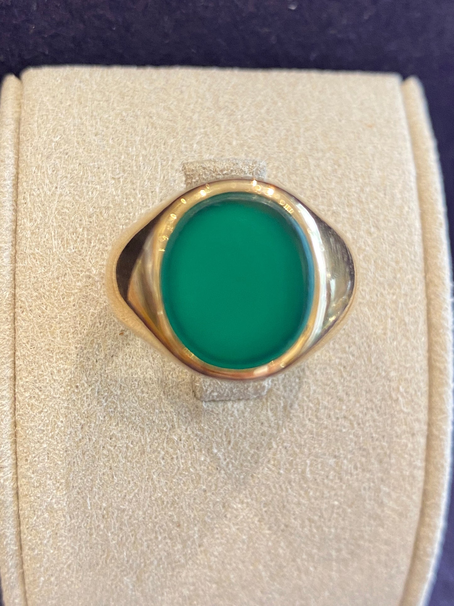 CHEVALIERE EN OR & CHRYSOPRASE