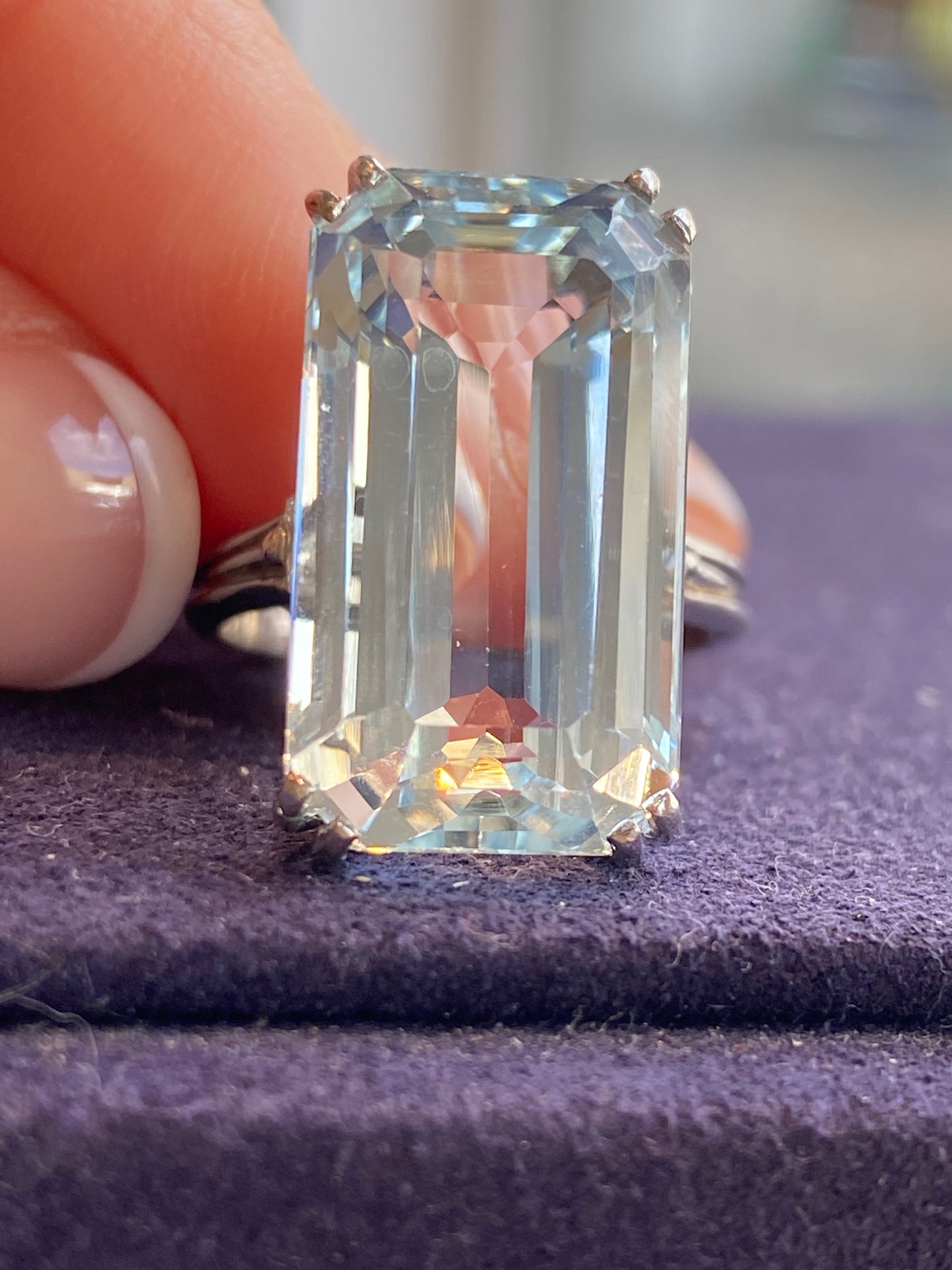 BAGUE COCKTAIL AIGUE-MARINE & DIAMANTS 60'