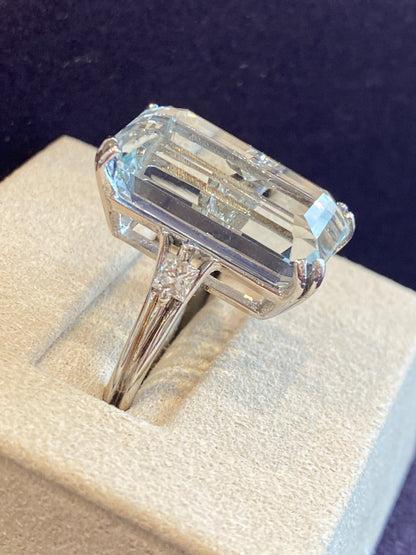 BAGUE COCKTAIL AIGUE-MARINE & DIAMANTS 60'