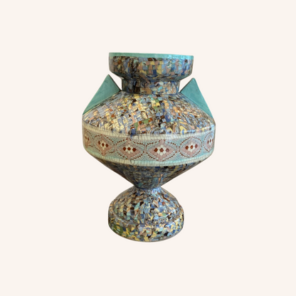 Jean Gerbino (1876-1966), Grand Vase Toupie Turquoise
