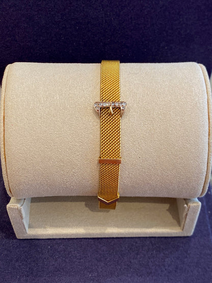 Bracelet ancien en or maille milanaise  au motif de ceinture