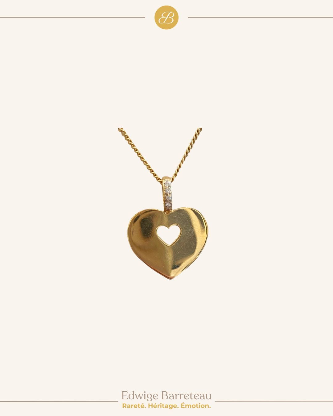 POIRAY, PENDENTIF COEUR & DIAMANTS