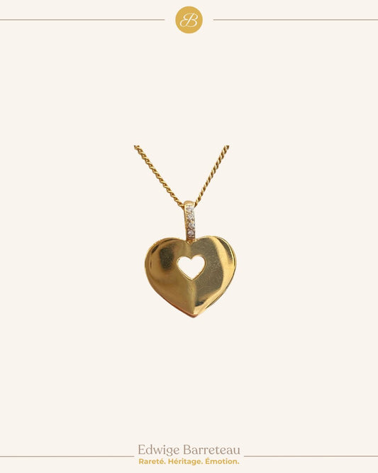 POIRAY, PENDENTIF COEUR & DIAMANTS