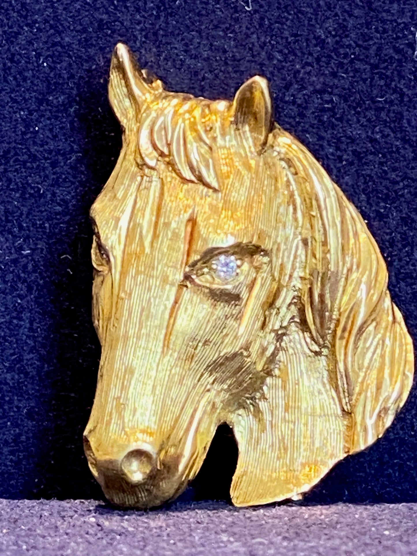 BROCHE CHEVAL EN OR & DIAMANTS