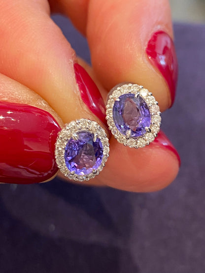 BOUCLES D'OREILLES SAPHIRS COLOR CHANGE