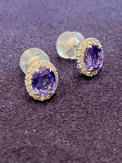 BOUCLES D'OREILLES SAPHIRS COLOR CHANGE