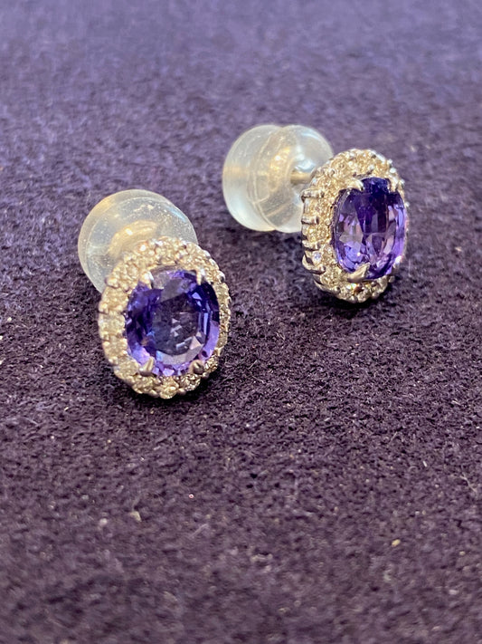 BOUCLES D'OREILLES SAPHIRS COLOR CHANGE