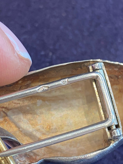 HERMES, BROCHE VINTAGE PERROQUET ARGENT & OR