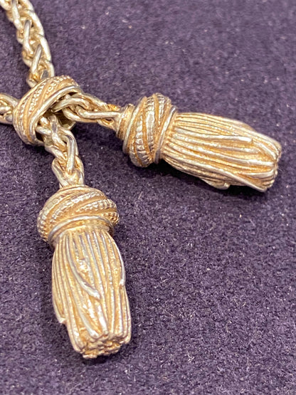 GAETAN DE PERCIN POUR HERMES, PORTE CLEFS EN ARGENT MOTIFS POMPONS