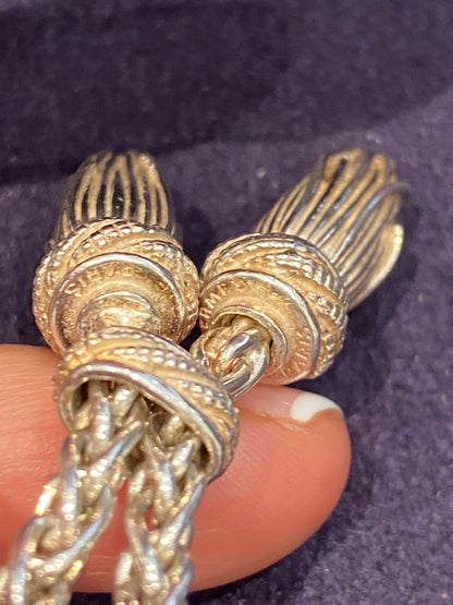 GAETAN DE PERCIN POUR HERMES, PORTE CLEFS EN ARGENT MOTIFS POMPONS