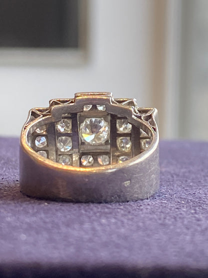 BAGUE  ART DECO PLATINE & DIAMANTS