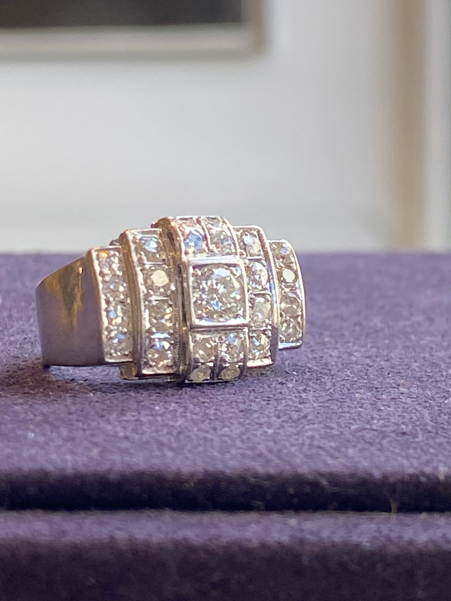 BAGUE  ART DECO PLATINE & DIAMANTS