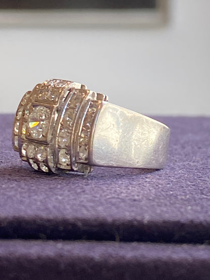 BAGUE  ART DECO PLATINE & DIAMANTS