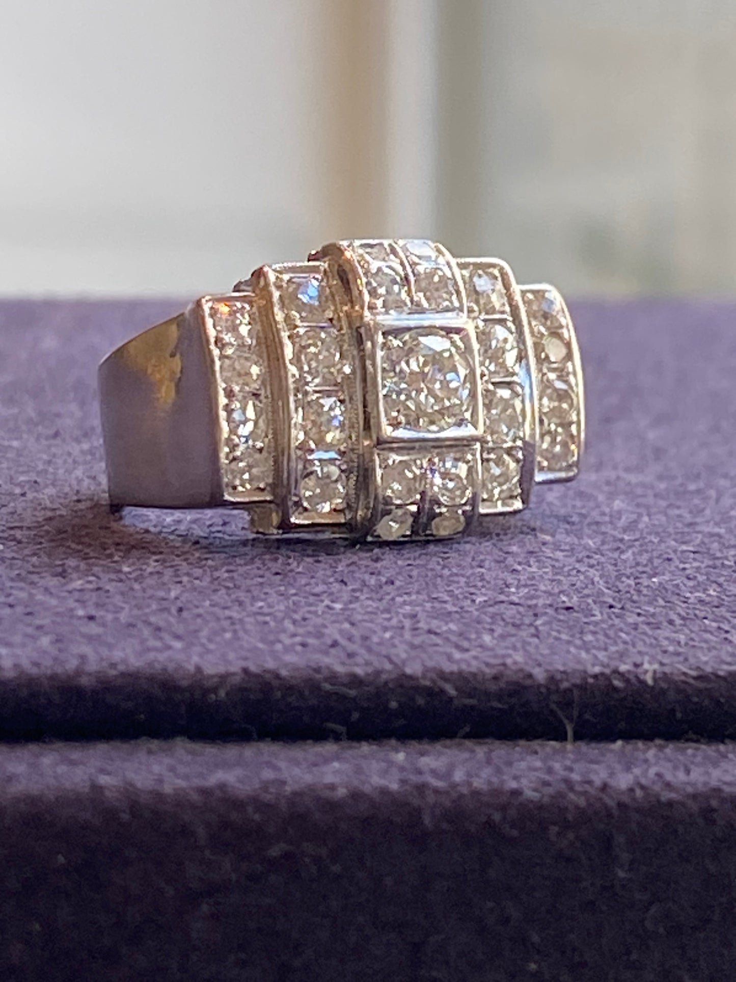 BAGUE  ART DECO PLATINE & DIAMANTS