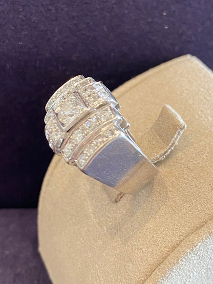 BAGUE  ART DECO PLATINE & DIAMANTS
