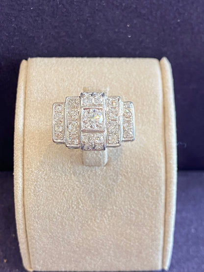 BAGUE  ART DECO PLATINE & DIAMANTS
