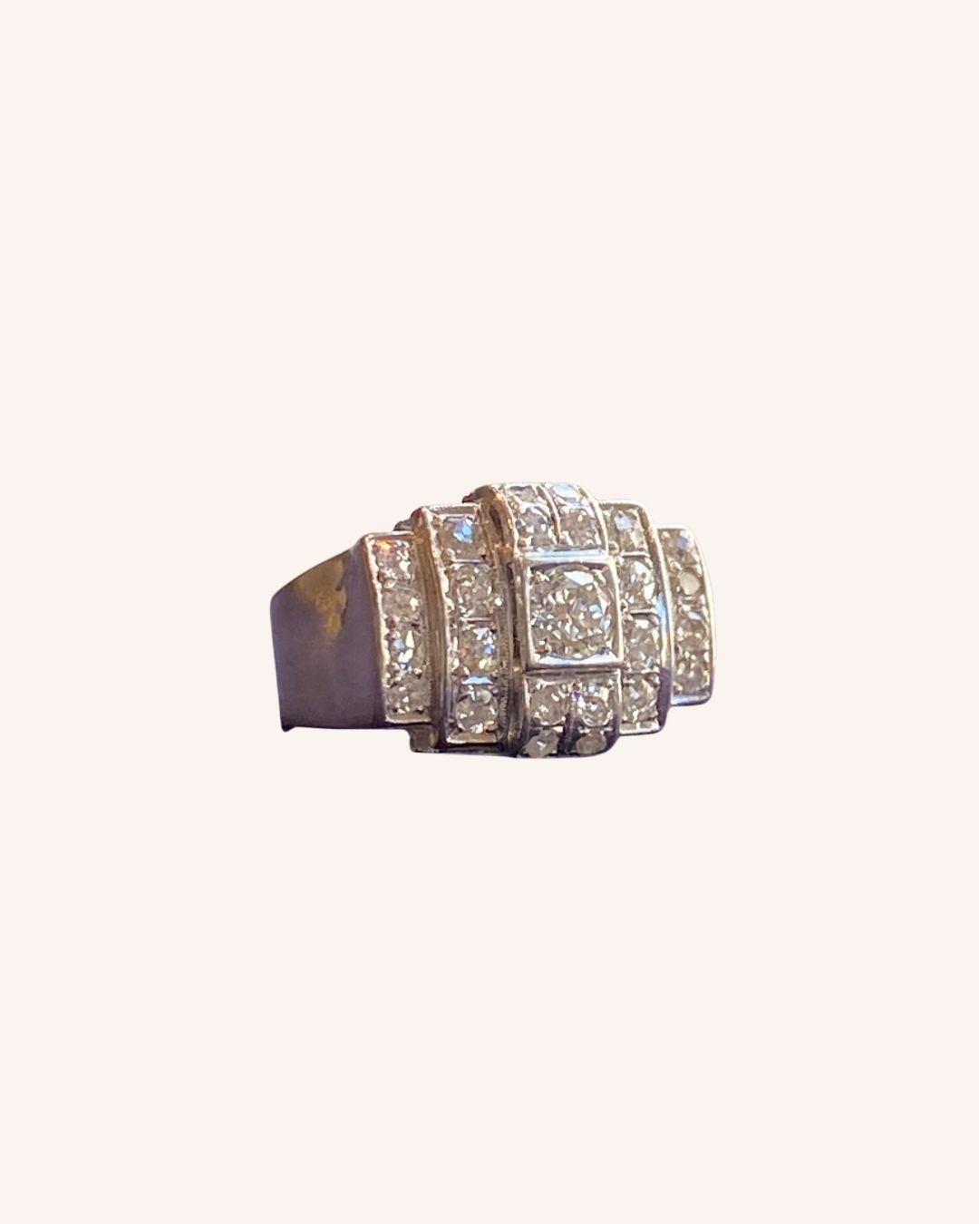 BAGUE  ART DECO PLATINE & DIAMANTS